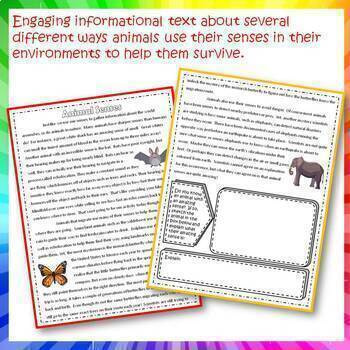 Animal Senses Informational Text and Activity {Covers NGSS 4-LS1-2}